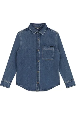 HUGO BOSS Camisa De Denim De Algodón