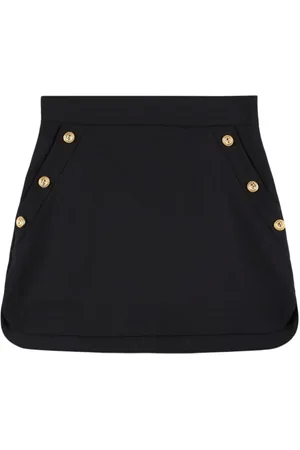 Balmain Minifalda De Fresco De Lana Con Botones