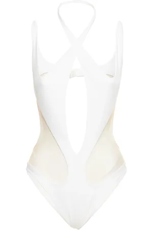 MUGLER Body De Malla Con Cuello Halter