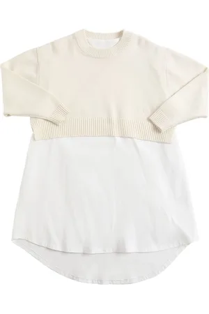 Maison Margiela Vestido De Punto De Algodón Jersey Y Lana