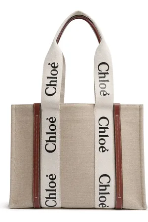 Chloé Bolso Tote Mediano Woody De Lona