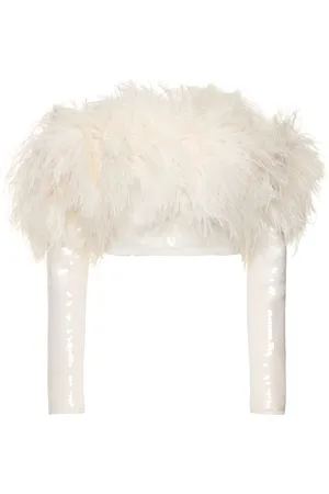 DAVID KOMA Top De Lentejuelas Y Plumas
