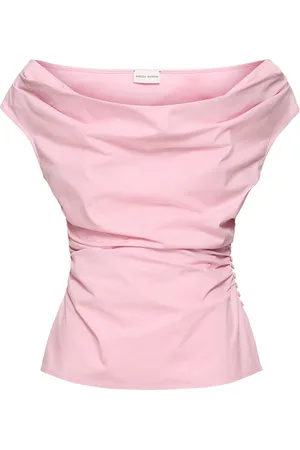 MAGDA BUTRYM Top De Algodón Jersey Drapeado