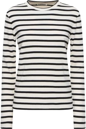 Jil Sander Camiseta De Algodón Acanalado A Rayas