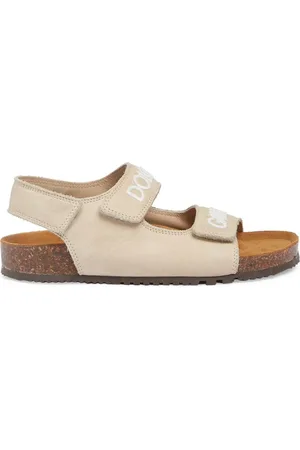 Dolce & Gabbana Sandalias De Piel Con Logo Bordado