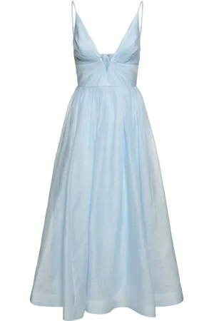 ZIMMERMANN Vestido Midi De Seda Y Lino