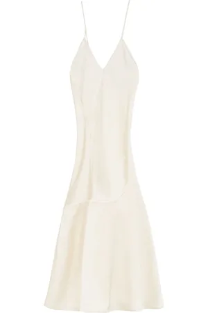 Jil Sander Vestido Midi De Satén De Viscosa Fluido