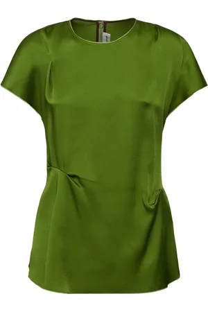Victoria Beckham Top De Satén Drapeado