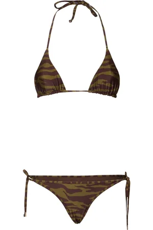 The Attico Bikini Triangular De Lycra Estampado