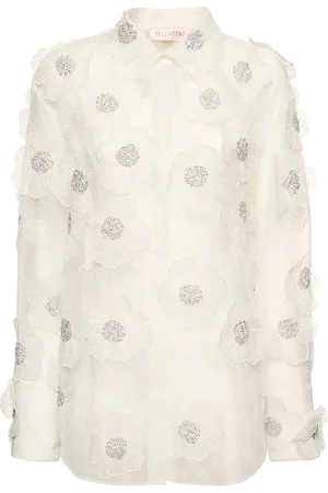 VALENTINO Camisa Polo De Organza Bordada