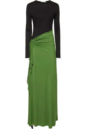 Victoria Beckham Vestido De Jersey Drapeado De Manga Larga