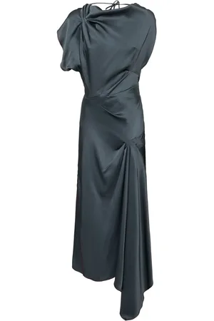 Victoria Beckham Vestido Midi Asimétrico De Satén