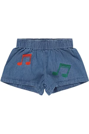 Mini Rodini Pantalones De Denim De Algodón Bordados