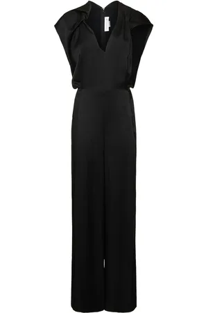 Victoria Beckham Jumpsuit De Satén Plisado Drapeado