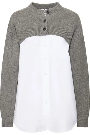 Alexander Wang Chal De Punto De Lana Con Camisa Oxford