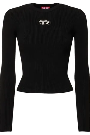 Diesel Top Corto De Viscosa Con Manga Larga