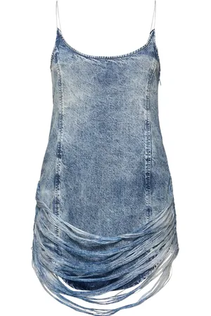 Diesel Vestido Corto Con Flecos