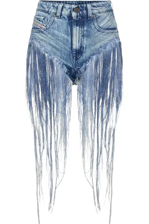 Diesel Shorts Cortos Con Flecos