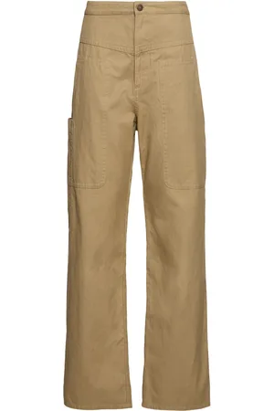 Marant Etoile Pantalones Rectos De Lino Y Algodón