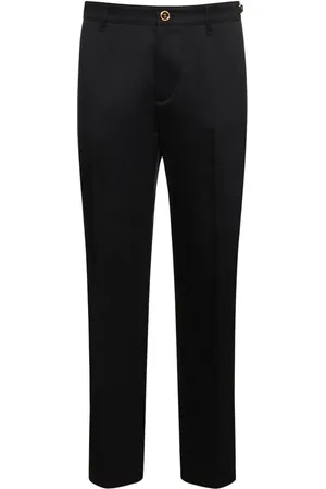 VERSACE Pantalones De Gabardina De Algodón