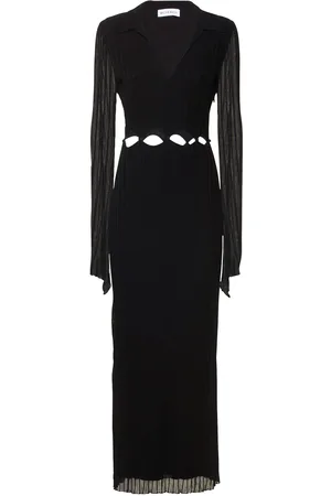 Mach & Mach Vestido Midi De Viscosa Stretch Con Abertura