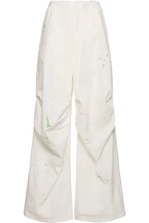 Maison Margiela Pantalones Anchos De Popelina De Algodón