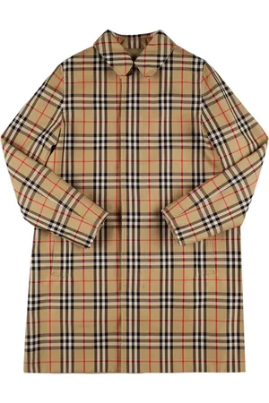 Burberry Abrigo Trench De Algodón Con Estampado