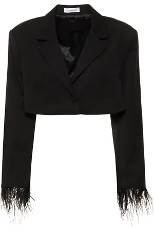 WeWoreWhat Blazer Corto Con Plumas