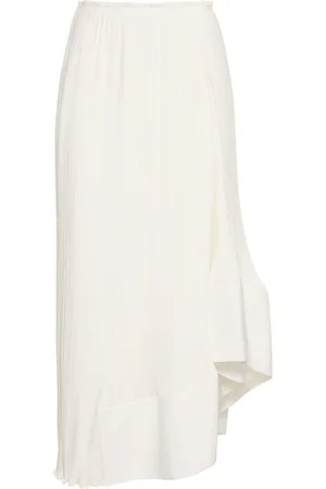 Lanvin Falda Midi Plisada Con Cintura Alta