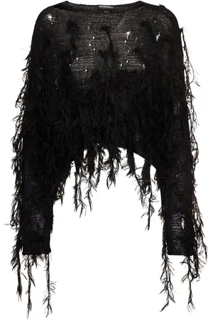 ANN DEMEULEMEESTER Jersey Vilta De Punto Abierto Con Cuello De Barco
