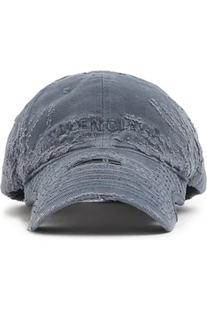 Balenciaga Gorra De Denim De Algodón Desgastada