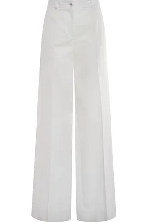 Dolce & Gabbana Pantalones Anchos De Gabardina De Algodón