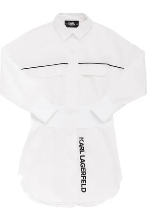 Karl Lagerfeld Vestido Camisero De Popelina Con Logo
