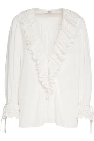 Chloé Camisa De Algodón Con Volantes