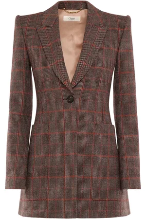 Chloé Blazer De Lana A Cuadros