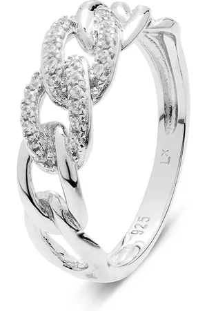 Luxenter Anillo Rollas plata y circonita brillante