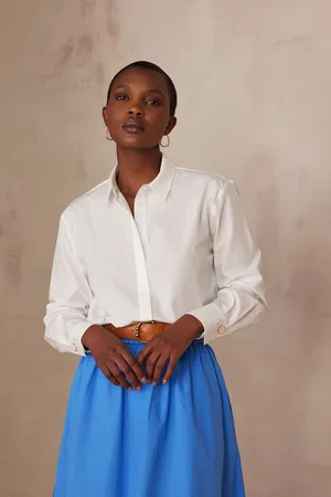 MAISON 123 Camisa esmeralda de algodón