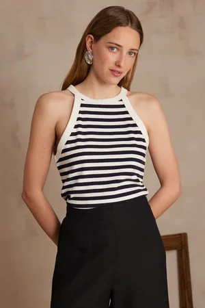 MAISON 123 Camiseta de tirantes marinera adamo de algodón