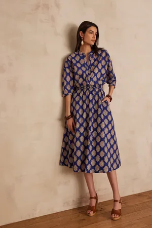 MAISON 123 Falda brune de algodón estampado