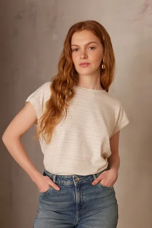 MAISON 123 Camiseta ambre de algodón