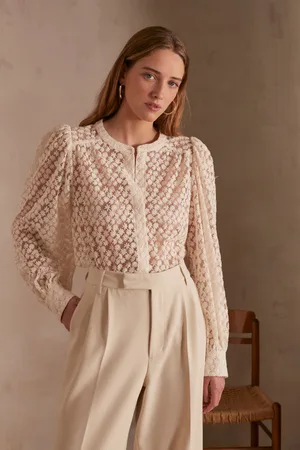 MAISON 123 Camisa bordada camomille
