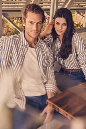 MAISON 123 Camisa unisex de algodón thomas