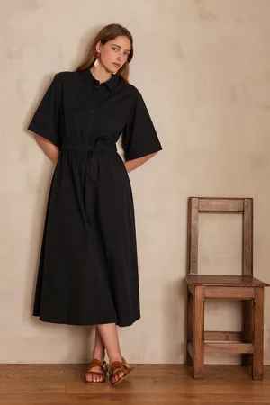 MAISON 123 Vestido camisero lea de algodón