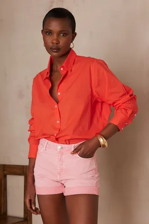 MAISON 123 Camisa pinky de algodón