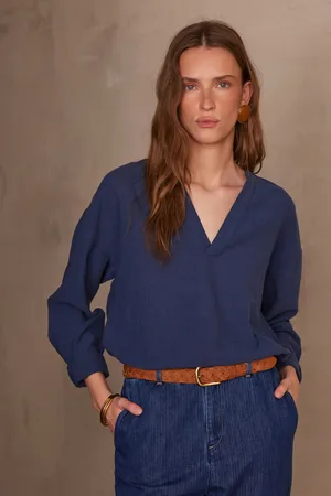 MAISON 123 Blusa unisex de algodón lou