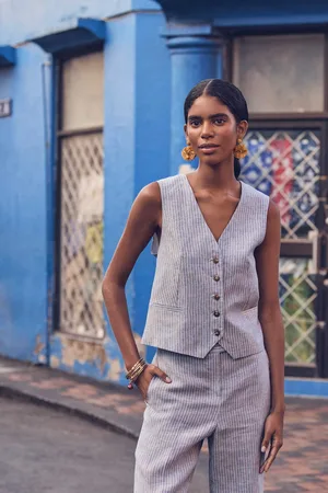 MAISON 123 Traje de chaqueta cenia de lino