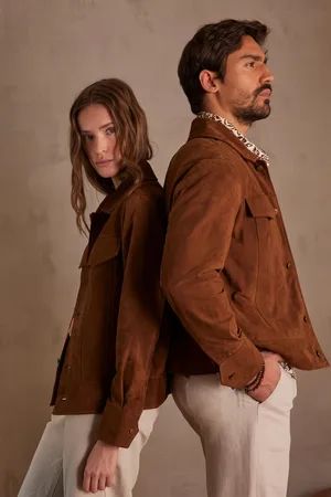 MAISON 123 Chaqueta unisex de cuero fierce