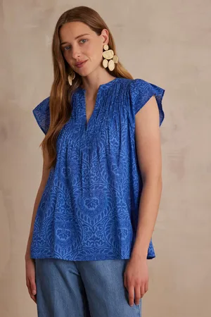 MAISON 123 Blusa billie de algodón con estampado de arabescos