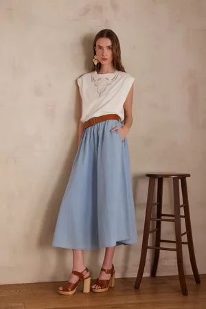 MAISON 123 Falda midi joy de algodón