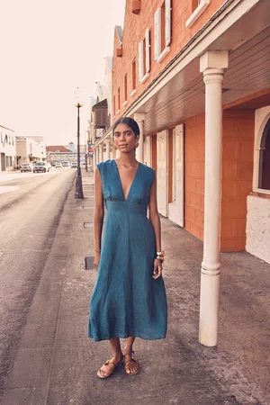 MAISON 123 Vestido largo lily de ramio